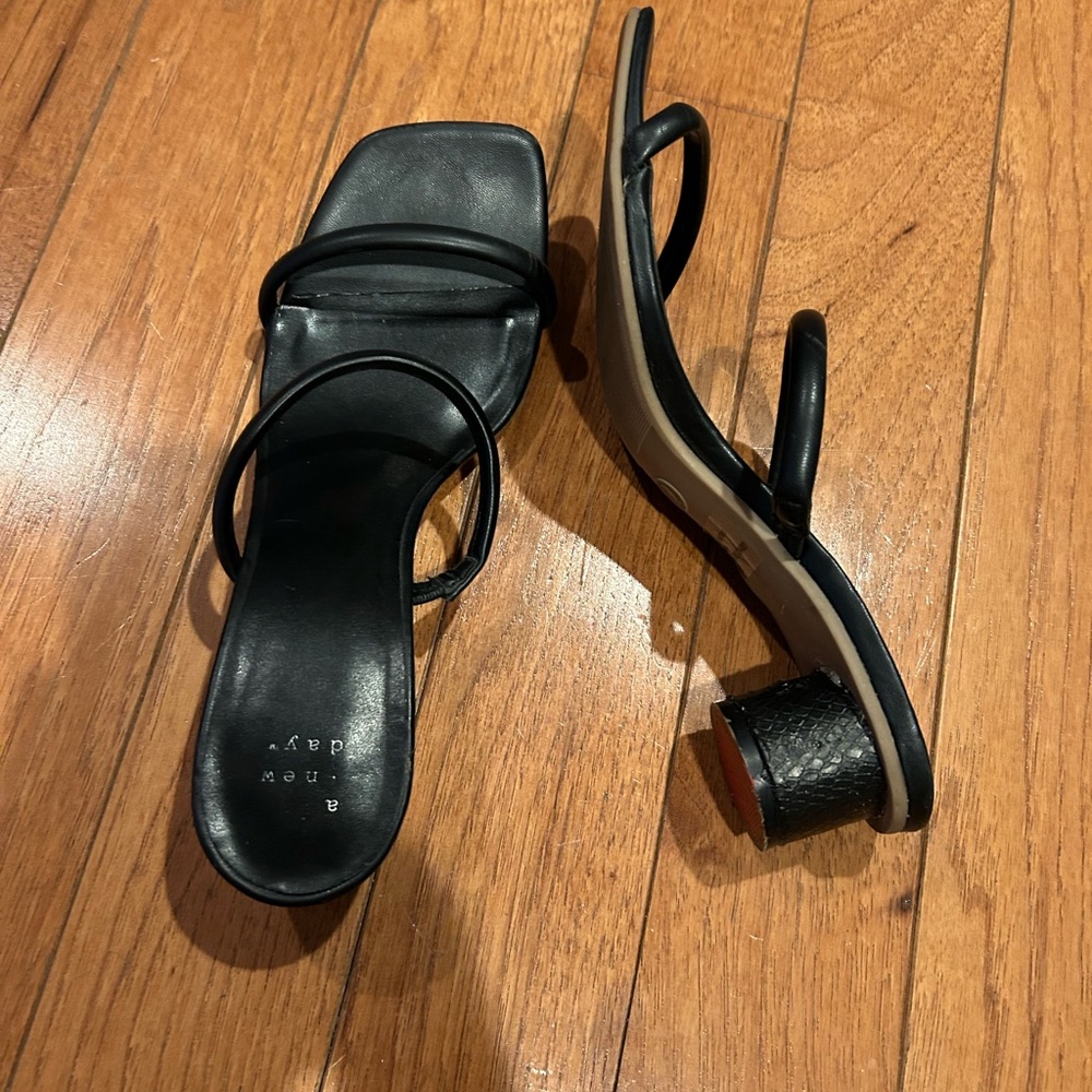 a new day Black Strappy Heels